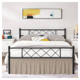 Biscaynebay Wrap Around Bed Skirts with Split Corners for King Beds 18in Drop, Light Camel Adjustable Elastic Dust Ruffles Easy Fit Wrinkle Resistant Silky Luxurious Fabric Machine Washable