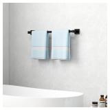 MKO Towel Bar for Bathroom, 24in Hand Towel Holder Rod with Metal, Black Towel Racks for Bathroom Hanger Wall Mounted for Home Essentials, 2 Pack