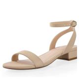 Ankis Black Nude White Red Women Sandals Comfortable Walking Strappy Open Toe Sandals for Women Dressy Summer 1 Inch Low block Heel Flat Adjustable Ankle Strap Wide Available 2023