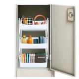 TidyFriend Locker Shelf 3-Tier, Versatile Locker Organizer 11.4in x 11in x 19.7in with Brackets for Extra Protection- Locker Organizer Shelf-Suitable for School, Work, Gym, Kitchen, Bathroom (Grey)