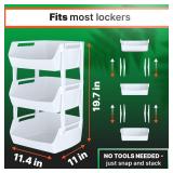 TidyFriend Locker Shelf 3-Tier, Versatile Locker Organizer 11.4in x 11in x 19.7in with Brackets for Extra Protection- Locker Organizer Shelf-Suitable for School, Work, Gym, Kitchen, Bathroom (Grey)