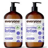 Everyone 2-in-1 Lotion for HandsBody, 32 ounce (Pack of 2) Lavender and Aloe made with Essential Oils for Men and Women