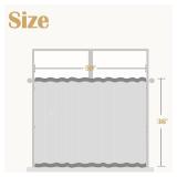 jinchan Tan Striped Kitchen Curtain Linen Farmhouse Cafe Curtain 36 Inch Tiers Balanced Stripe Small Window Drape for Bathroom Laundry RV Over Sink Light Filtering 1 Panel Taupe on Linen