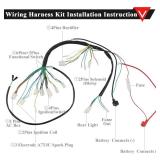PRO BAT ATV Electric Wiring Harness for Chinese ATV Go Kart Taotao 50CC 70 90 110CC 125CC with Starter Solenoid Relay Ignition Voltage Regulator CDI