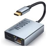 ELECTOP USB Type C to RJ45 Gigabit Ethernet Network Adapter for Chromecast, Google TV, HD4K Streaming TV Sticks