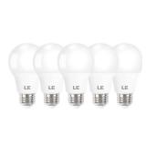 LE LED Light Bulbs 60 Watt Equivalent, 9W 800 Lumens Non-Dimmable, Daylight White 5000K, A19 E26 Standard Medium Base, 10000 Hour Lifetime 5 Count (Pack of 1)