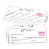 25 Pink Gift Certificates for Business, Blank Gift Certificate for Salon Spa Restaurants Marriage, Birthday Christmas Custom Client Vouchers, 3.5 x 8 Inch-11