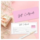 25 Pink Gift Certificates for Business, Blank Gift Certificate for Salon Spa Restaurants Marriage, Birthday Christmas Custom Client Vouchers, 3.5 x 8 Inch-11