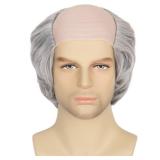 Miss U Hair Old Man Wig Short Grey Bald Cap With Hair On Sides Balding Wig Grandpa Halloween Cosplay Costume Wigs