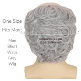 Miss U Hair Old Man Wig Short Grey Bald Cap With Hair On Sides Balding Wig Grandpa Halloween Cosplay Costume Wigs