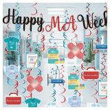 Hahafelt 2 Pcs Happy MA Week Banner Physician Medical Assistant Party Decoration We Appreciate All You Do Appreciation Week Hanging Swirl for Medical Doctor Nurse Hospital Theme Decoration