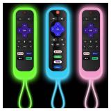 [3Pack] Climberer Remote Case Cover Compatible with TCLHisense roku TV |Sharp Roku TV | Roku Express 4K+?Glow in The Dark Makes it Easy to find