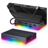 iVANKY 14-in-1 RGB 4K@144Hz Docking Station for Steam Deck OLEDROG Xbox Ally XLenovo Legion Go S, Foldable Dock with HDMI Gigabit Ethernet 10Gbps USB 3.2, SDTF Slots, 1Gbps Ethernet, 100W Charge
