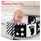 URMYWO Black and White Baby Toys, Tummy Time High Contrast Newborn Toys 0-3 Months, Soft Baby Book, Visual Stimulation Montessori Sensory Infant Toys 0-6-12 Months, Shower Gift for Boys Girls