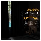 PONY DANCE Black Kitchen Blackout Curtains Over Sink, Short Curtains for Bahtroom Small Window, Thermal Insulated Back TabRod Pocket Home Decor Bedroom Draperies, W 42 x L 45 inches, 2 Panels Set