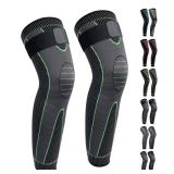 Full Leg Sleeves Long Compression Leg Sleeve Knee Sleeves Protect Leg, for Man Women Basketball, Arthritis Cycling Sport Football, Reduce Varicose Veins and Swelling of Legs L