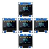 iPistBit 5 Pcs 0.96 Inch I2C OLED Display Module, SSD1306 Driver I2C Serial Self-Luminous Display Board for Arduino Raspberry Pi (Blue and Yellow)
