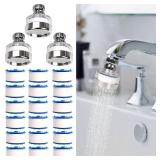 Dexspoeny 3 Pcs of Sink Water Filter and 18 Filter Elements Set, Sink Faucet Filter 360°Rotating, Bathroom Sink Filter Removes Fluoride Hard Water, Faucet Filter Faucet Extender for Home Kitchen Sink