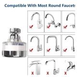 Dexspoeny 3 Pcs of Sink Water Filter and 18 Filter Elements Set, Sink Faucet Filter 360°Rotating, Bathroom Sink Filter Removes Fluoride Hard Water, Faucet Filter Faucet Extender for Home Kitchen Sink