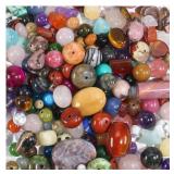 Assorted Natural Stone Beads for Jewelry Making - Mixed Bulk Semi Precious Gemstone Crystal Beads for Crafts Bracelets Earrings Necklace (0.25 Pounds)