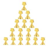 Urban Deco 16 Pieces Table Card Holder Place Card Holders 1.7 inches Gold Steel Card Holders for Photos, Food Signs, Memo Notes, Weddings, Restaurants, Birthdays. (Gold)