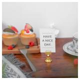 Urban Deco 16 Pieces Table Card Holder Place Card Holders 1.7 inches Gold Steel Card Holders for Photos, Food Signs, Memo Notes, Weddings, Restaurants, Birthdays. (Gold)