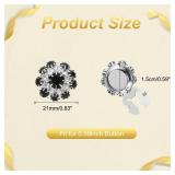 PATIKIL 6 Pcs Rhinestone Button Covers, 17.5mm 1116in Decorative Buttons Clips Detachable Sewing Kit Replacement for Women Men DIY Crafts Holiday Decor Dress Accessories, Silver Black