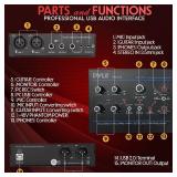 Pyle Professional USB Audio Interface with MIC, Guitar, AUX Stereo Inputs, PhoneMonitor Outputs, Ideal for Computer Playing and Recording, Compact Rugged Metal Housing - PMUX6