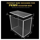 Comnge PKMN Booster Box Display Case - 8mm+5mm Thick Acrylic with 6 sets 5x3mm Strong Magnets, UV-Resistant Protector Case for PKMN Standard Booster Box Storage and Display, Cover with Non-Slip