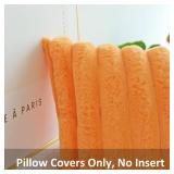 JOJUSIS Pack of 2 Faux Fur Plush Decorative Throw Pillow Covers Couch Cushion Case Soft Pillowcases (Orange, 12 x 20-Inch)