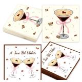 LaVenty 40 PCS A Tiny Bit Older Birthday Decor Espresso Martini Napkins Martini Margarita Napkins Tini Bit Older Birthday Party Supplies Extra Dirty Dinner Casino Bach Decor