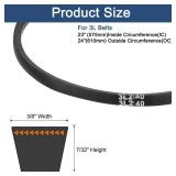 uxcell 3L240 Classic Wrapped Rubber V-Belt, 24in (610mm) Outside Circumference, 3L Profile V Belt 38in Width 7*32in Height