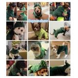 Idepet Dinosaur Dog Costume Clothes for Small Dogs Pet Halloween Costume Puppy Clothing Cats Outfits Funny Apperal(Green,XS)
