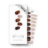 ohora Semi Cured Gel Nail Strips (N Brown Sugar) - Brown, Marble, Works with Any UVLED Lamps, Salon-Quality, Long Lasting, Easy to Apply and Remove - Includes 2 Prep Pads, Nail File and Wooden Stick