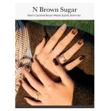 ohora Semi Cured Gel Nail Strips (N Brown Sugar) - Brown, Marble, Works with Any UVLED Lamps, Salon-Quality, Long Lasting, Easy to Apply and Remove - Includes 2 Prep Pads, Nail File and Wooden Stick