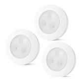 BIGMONAT LED Puck Light, Stick on Lights, Closet Lights Battery Operated, Tap Lights, 60 Lumens Touch Light, Under Cabinet Lighting, Ideal for Kitchen Cabinets, Closets, Garage and More, 3-Pack, White