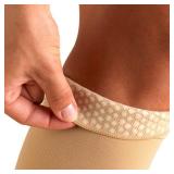 Truform 20-30 mmHg Compression Stockings for Men and Women, Thigh High Length, Dot-Top, Open Toe, Beige, Medium