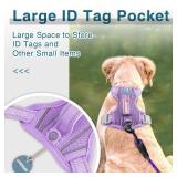 BARKBAY Dog Harness No Pull with ID Tag Pocket - Heavy Duty, Reflective, Easy Control for Large Dogs(Violet Purple,XS)