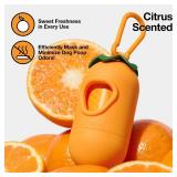 VETRESKA Dog Poop Bag Dispenser with Citrus Scented Waste Bags, Leak Proof, Extra Thick and Large Pet Poop Bags for Walking Dog and Cats Litter, 1 Count Holder and 105 Bags, Orange