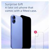 Fake Phone Dummy Prop Phone, Play Decoy Phone Pear Phone Non-Working Phone 16 for Kids Play, Display Phone Look Like Real Phone 16 (Blue)