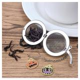 Halloween Stainless Steel Mesh Tea Infuser, 2.1 inch Tea Ball with Pumpkin Ornaments Tea Strainer Tea Diffuser Tea Steeper for Filtering Tea,Tea Infusers for Loose Tea (Halloween Pumpkin, 2PC)