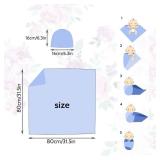 Newborn Swaddle Blanket with Beanie Set,Soft Stretchy Blanket for 0-3 Months Baby Boys and Girls(Purple Flower)