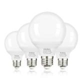 Brtstiun G25 LED Light Bulb, Round Vanity Light Bulbs for Bathroom, 40W LED Equivalent, Daylight White 5000K, Globe Light Bulbs E26 Base, 600LM, Non-Dimmable, 4-Pack