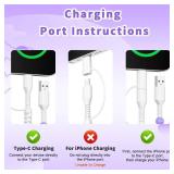 VOFUOE USB C Cable for iPhone 17 Charging Cord [MFi Certified] 2 in 1 Multi Charging Cable Fast Charging Star Beads Charging Cord 3.3FT Girls Women for iPhone 16151413 Pro Max-Colorful