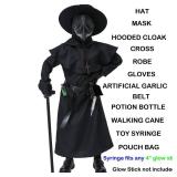 Absolute Vibe Plague Doctor Costume for Kids Halloween Outfit Cosplay Coat Mask for Boys Girls Combo set (Small)