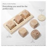 Deluxe Date Night Dice Game - Fun Romantic Couples Gift - 5 Dice, Decision Coin, Board and Carry Bag for Bachelorette, Anniversary, Wedding, Bridal Shower - Girlfriend Wife Husband Him Her Anniversari