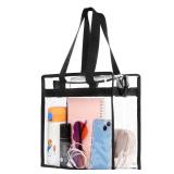 Hoiny Clear Bag for Stadium Events Approved, 12x6x12 Large Transparent Tote Bag with Zipper, Clear Bag Stadium Approved for Gym Concert Sports Festivals School