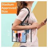 Hoiny Clear Bag for Stadium Events Approved, 12x6x12 Large Transparent Tote Bag with Zipper, Clear Bag Stadium Approved for Gym Concert Sports Festivals School