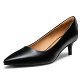 Heel The World Black Pumps, Kitten Heels for Women, Closed Toe, Size 9