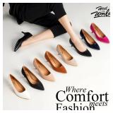 Heel The World Black Pumps, Kitten Heels for Women, Closed Toe, Size 9